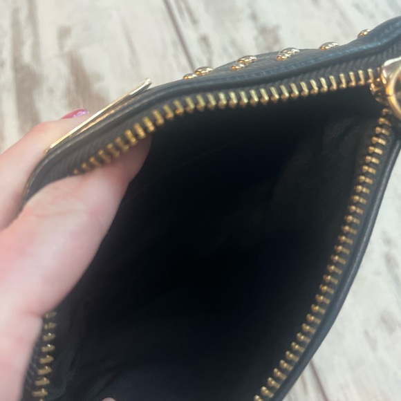 Vince Camuto Black Leather Studded Folder / Convertible Clutch Bag - Picture 16 of 16